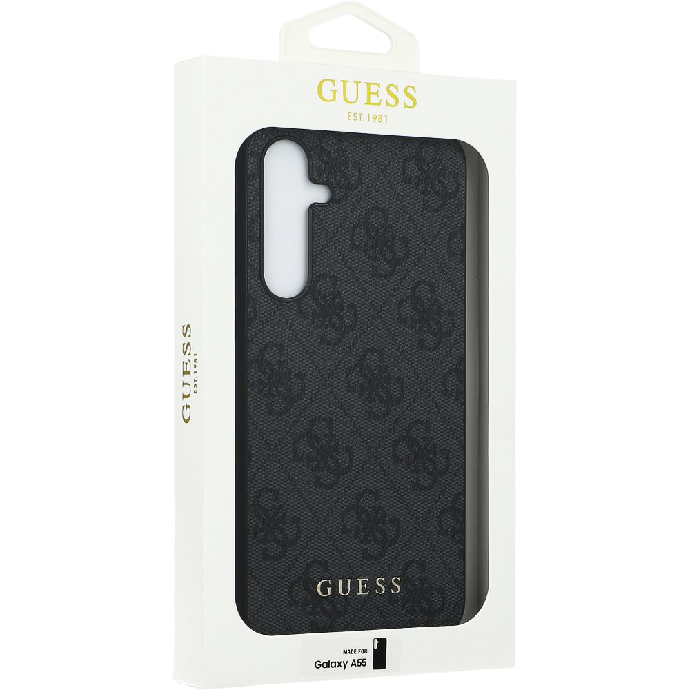 Etui Guess 4G Big Metal Gold Logo do Samsung Galaxy A55, czarne